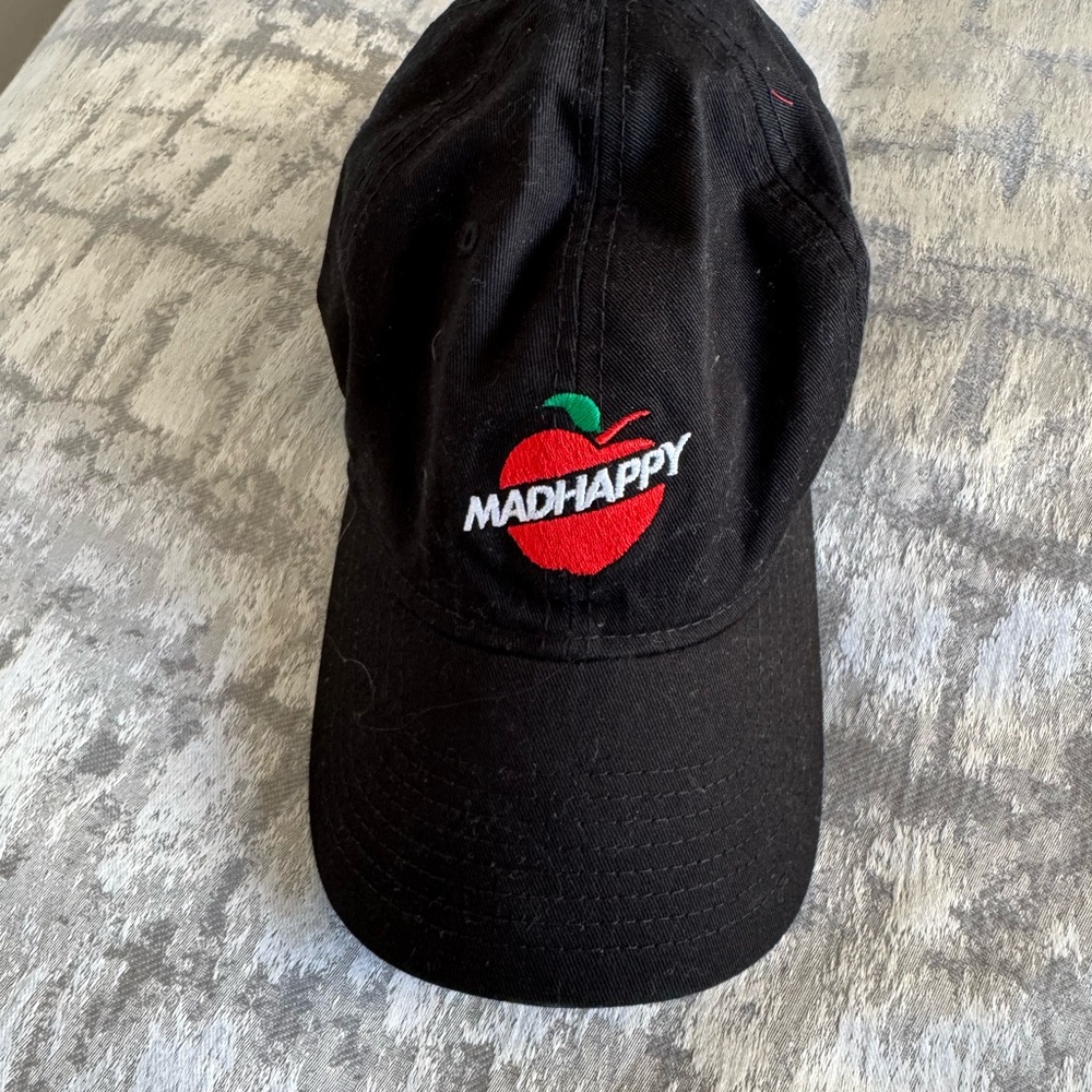 Madhappy Black Cap with Red Apple Logo